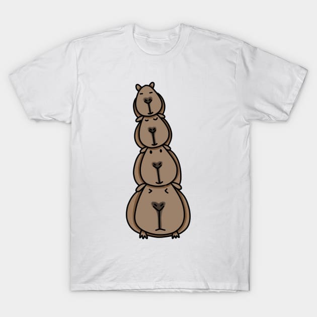 Leaning Tower or capybara T-Shirt by Adaptix Studio